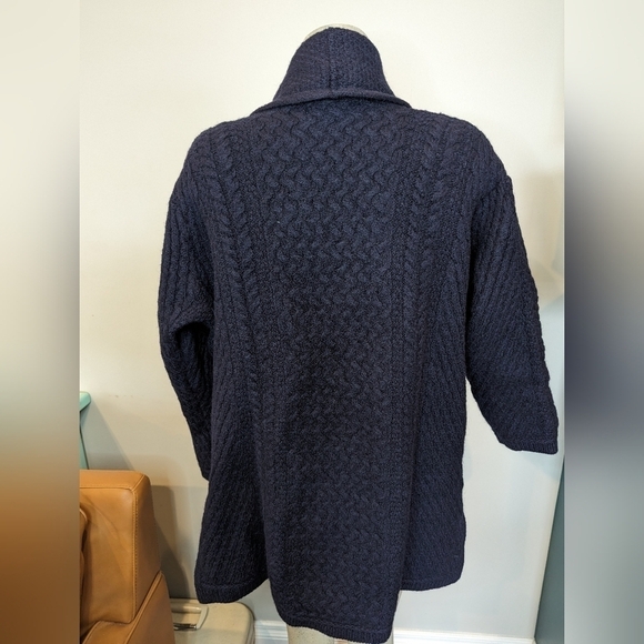 Aran Crafts 100% Merino Wool Open Front Cardigan Sweater Sz XXL Made In Ireland - Picture 8 of 17